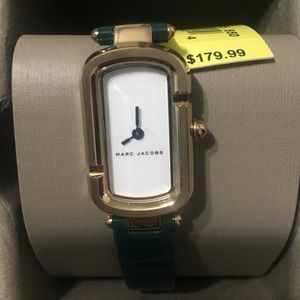 Gold and green analog Marc Jacob women watch